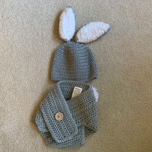 Bunny diaper cover and hat
